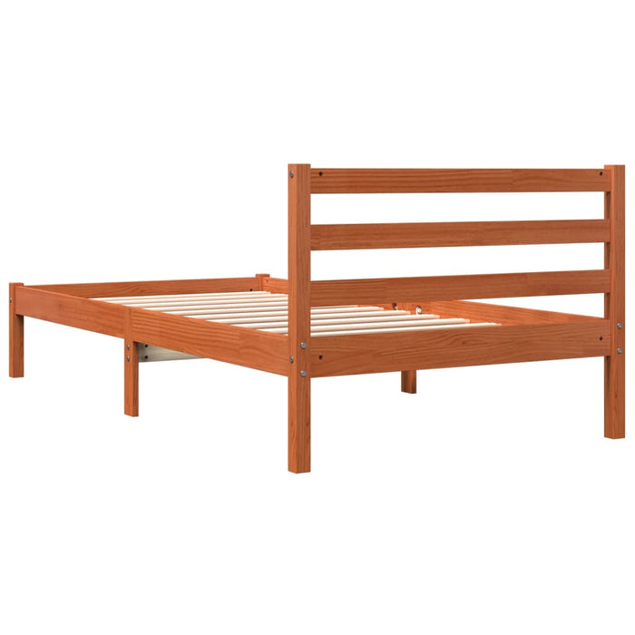 Letto senza Materasso Marrone Cera 90x190 cm in Legno di Pino 844138