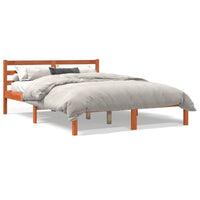 Letto senza Materasso Marrone Cera 135x190 cm in Legno di Pino 844140