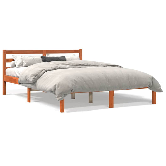 Letto senza Materasso Marrone Cera 140x190 cm in Legno di Pino 844141