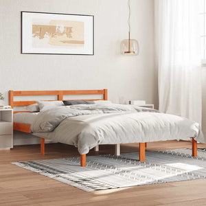 Letto senza Materasso Marrone Cera 140x190 cm in Legno di Pino 844141