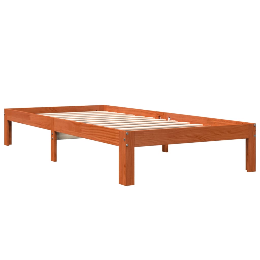 Letto senza Materasso Marrone Cera 90x190 cm in Legno di Pino 844164