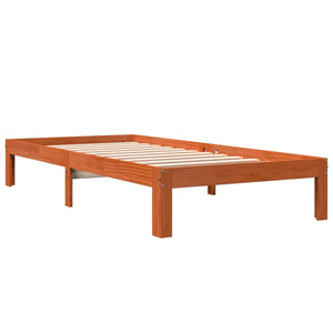Letto senza Materasso Marrone Cera 90x190 cm in Legno di Pino 844164