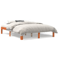 Letto senza Materasso Marrone Cera 135x190 cm in Legno di Pino 844166