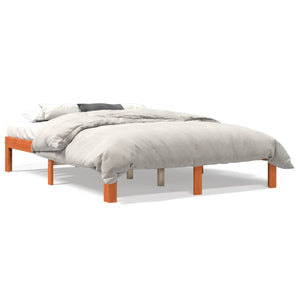 Letto senza Materasso Marrone Cera 135x190 cm in Legno di Pino 844166