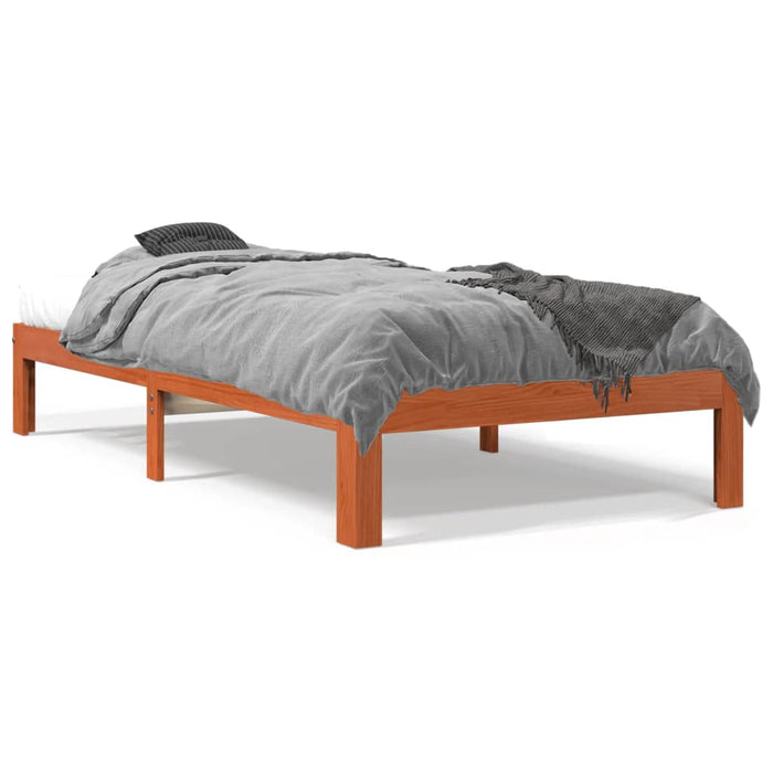 Letto senza Materasso Marrone Cera 90x200 cm Legno di Pino 844168
