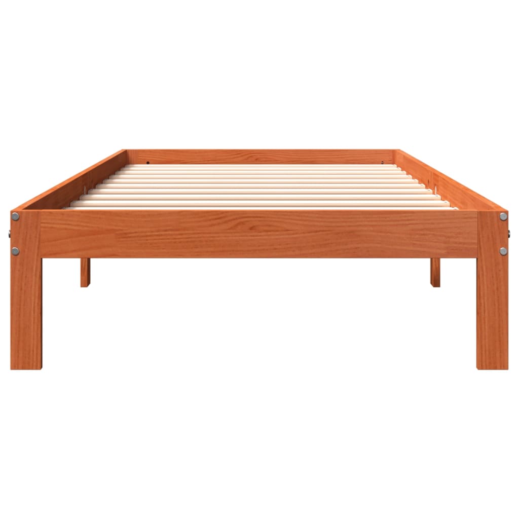 Letto senza Materasso Marrone Cera 90x200 cm Legno di Pino 844168