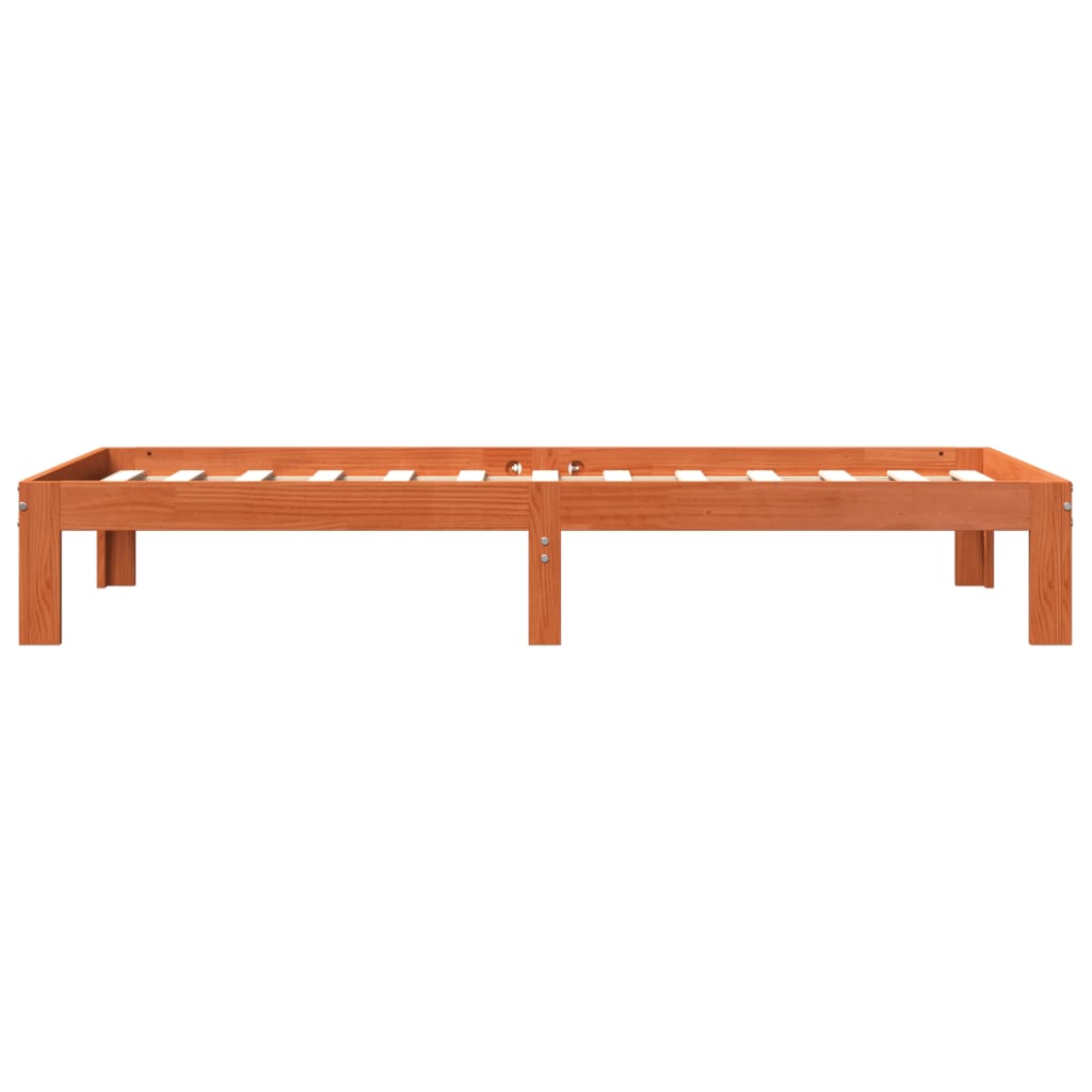 Letto senza Materasso Marrone Cera 90x200 cm Legno di Pino 844168