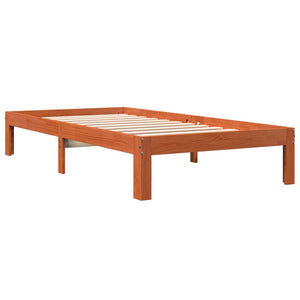 Letto senza Materasso Marrone Cera 100x200 cm in Legno di Pino 844169