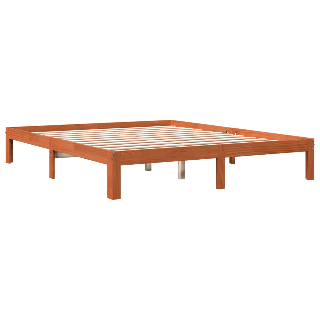 Letto senza Materasso Marrone Cera 180x200 cm in Legno di Pino 844174
