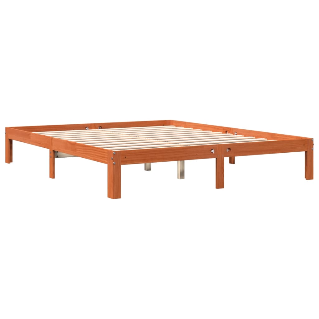 Letto senza Materasso Marrone Cera 180x200 cm in Legno di Pino 844174