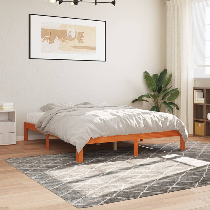 Letto senza Materasso Marrone Cera 180x200 cm in Legno di Pino 844174