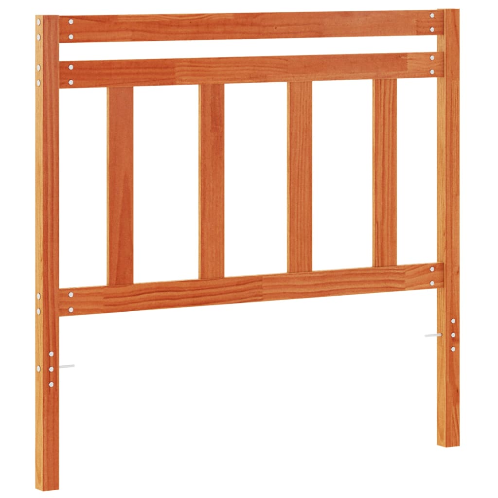 Testiera-Testata-Testiera Decorativa Marrone Cera 100 cm in Legno Massello di Pino 849460