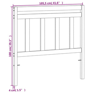 Testiera-Testata-Testiera Decorativa Marrone Cera 100 cm in Legno Massello di Pino 849460