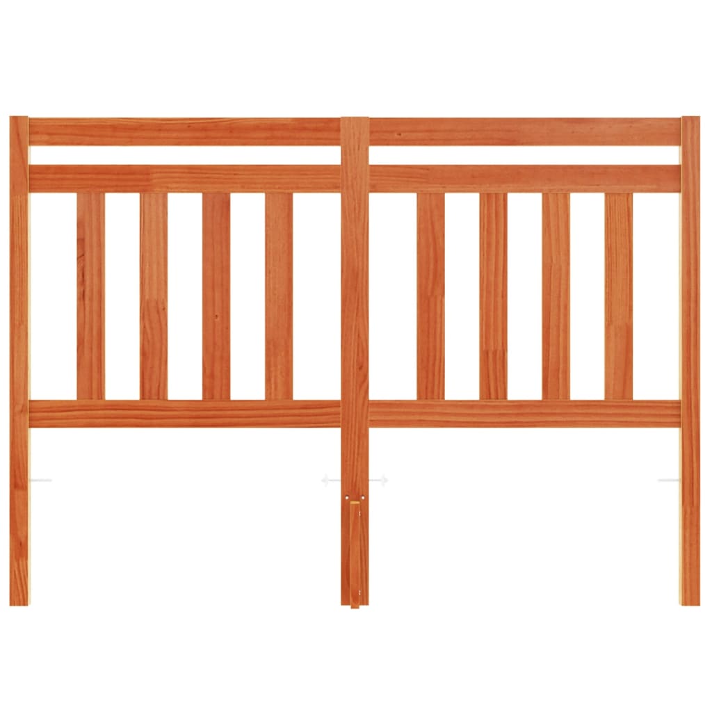 Testiera Marrone Cera 135 cm in Legno Massello di Pino 844180