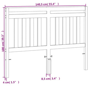 Testiera Marrone Cera 135 cm in Legno Massello di Pino 844180