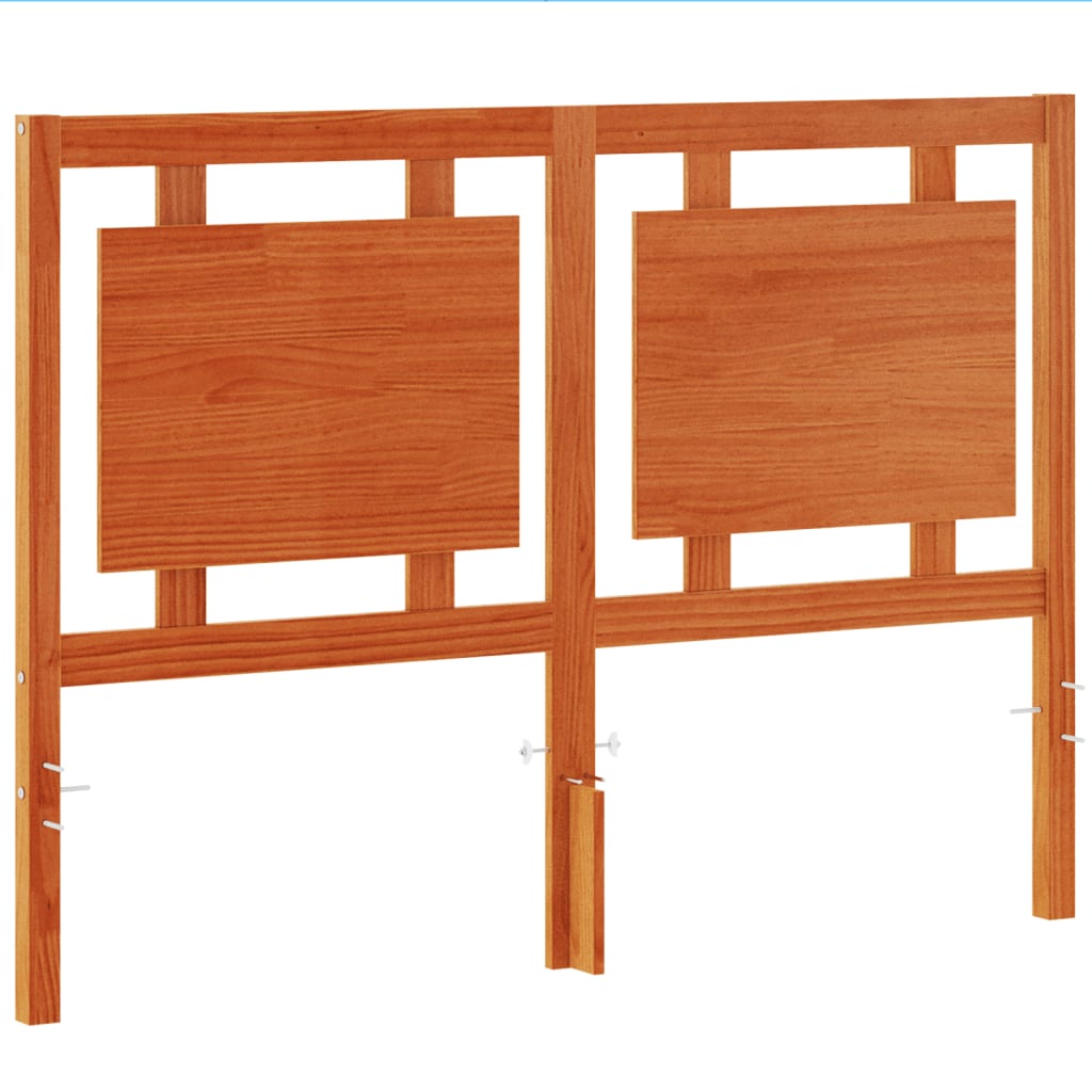 Testiera Marrone Cera 135 cm in Legno Massello di Pino 844210