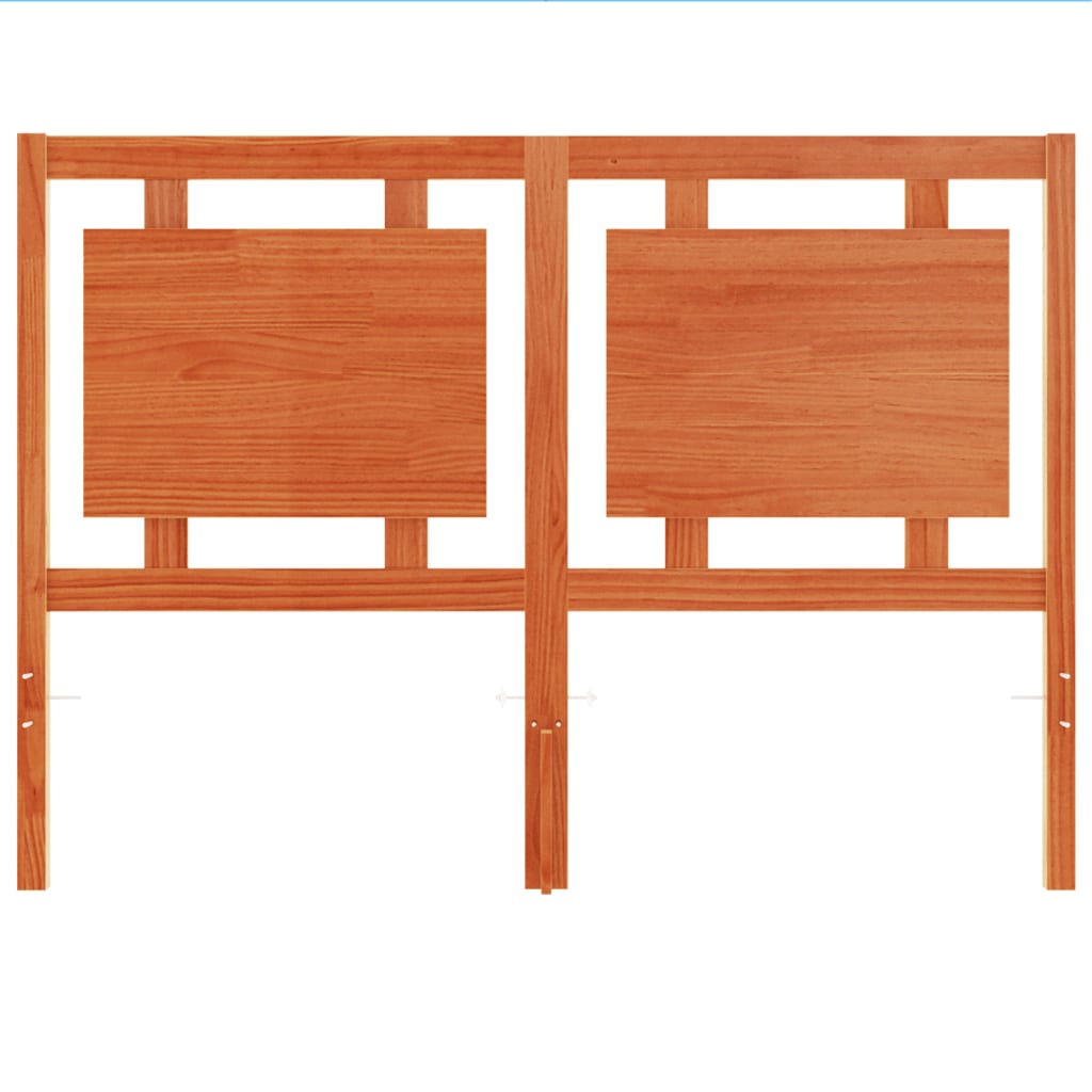 Testiera Marrone Cera 135 cm in Legno Massello di Pino 844210