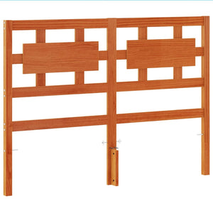 Testiera Marrone Cera 135 cm in Legno Massello di Pino 844230