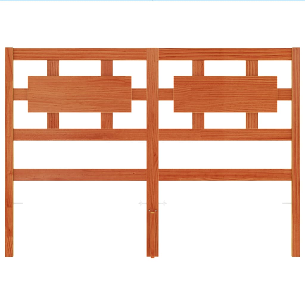 Testiera Marrone Cera 135 cm in Legno Massello di Pino 844230