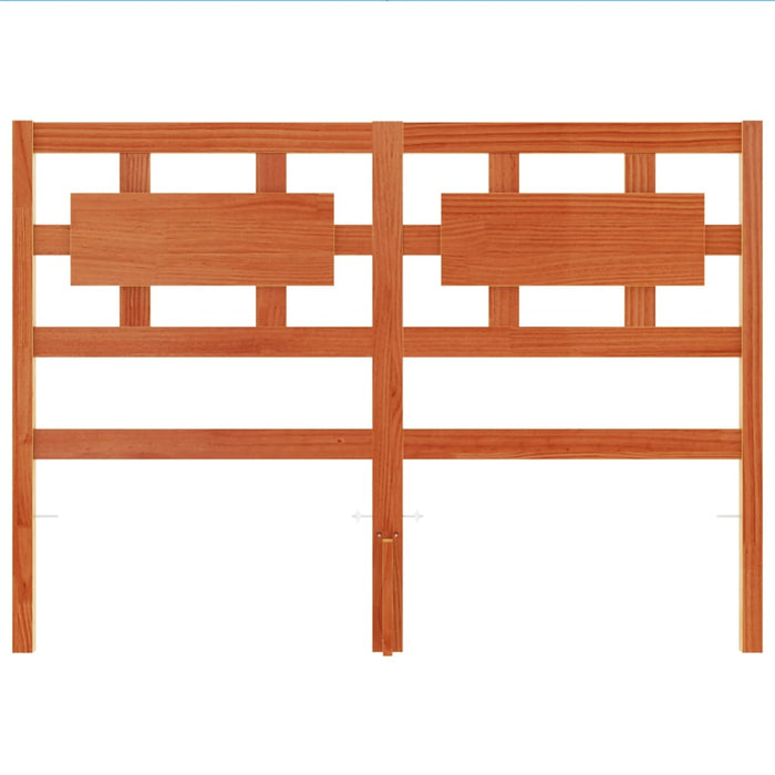 Testiera Marrone Cera 135 cm in Legno Massello di Pino 844230