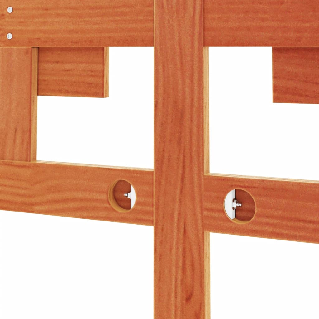 Testiera Marrone Cera 135 cm in Legno Massello di Pino 844230