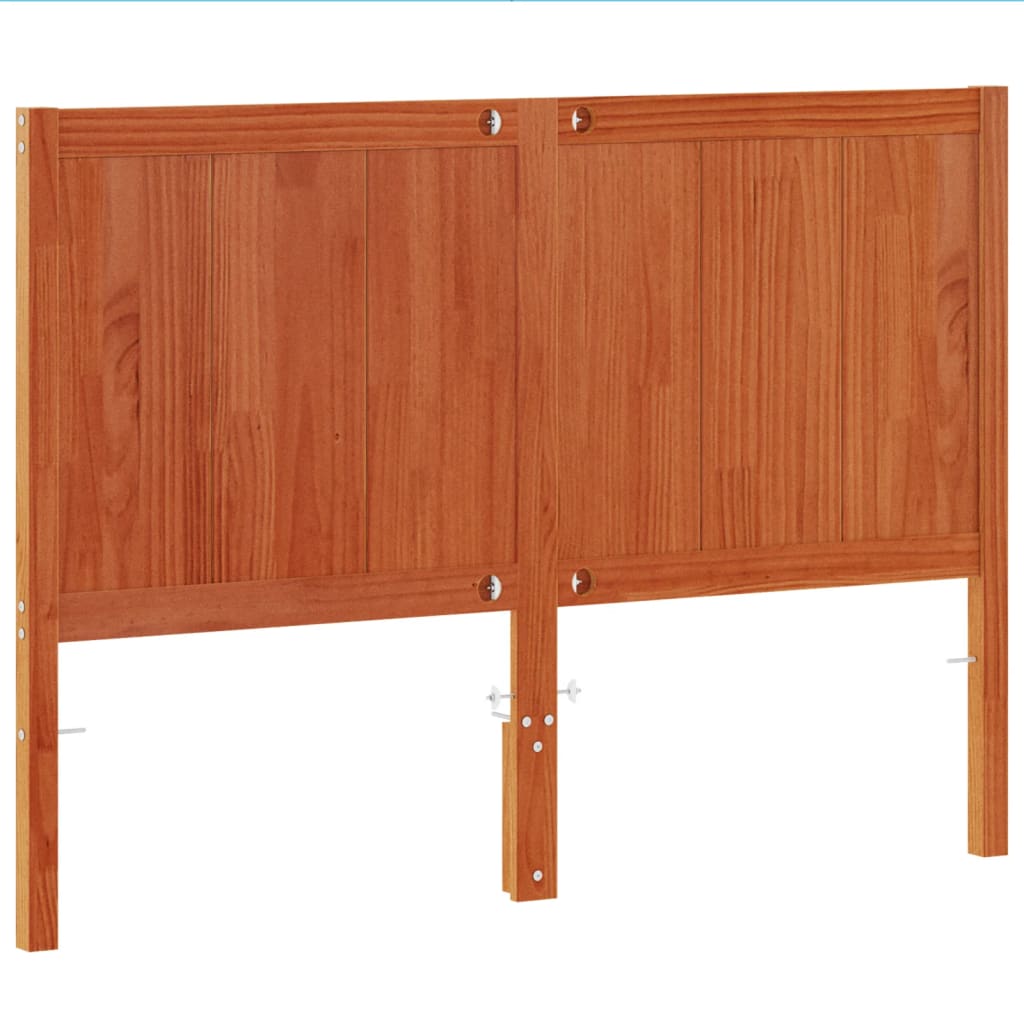 Testiera Marrone Cera 150 cm in Legno Massello di Pino 844242