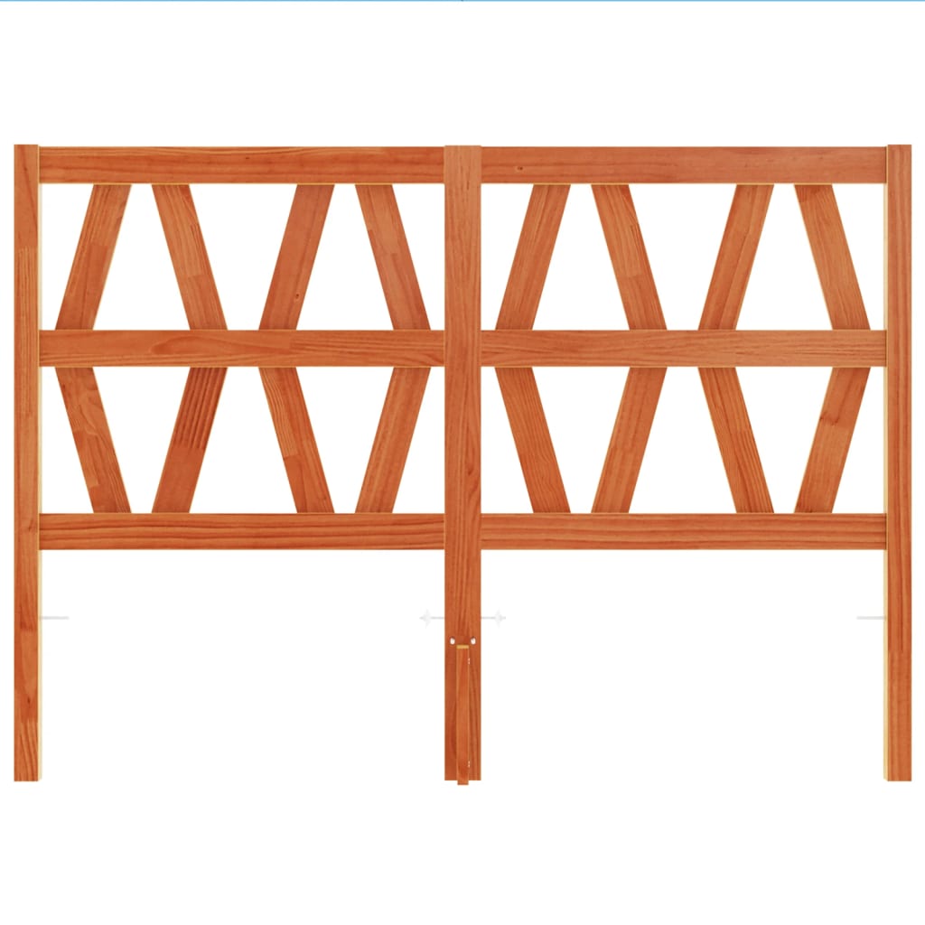 Testiera Marrone Cera 135 cm in Legno Massello di Pino 844303