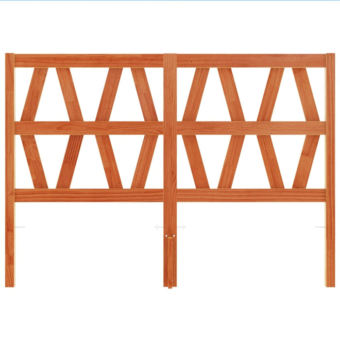 Testiera Marrone Cera 135 cm in Legno Massello di Pino 844303