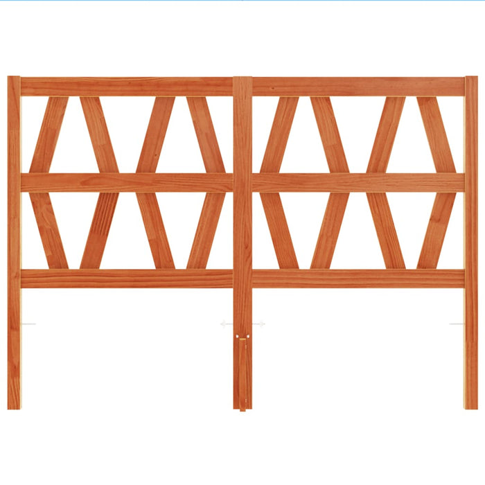 Testiera Marrone Cera 160 cm in Legno Massello di Pino 844306