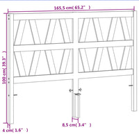 Testiera Marrone Cera 160 cm in Legno Massello di Pino 844306