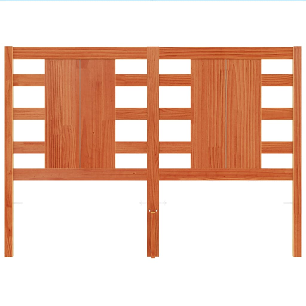 Testiera Marrone Cera 135 cm in Legno Massello di Pino 844333