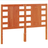 Testiera Marrone Cera 135 cm in Legno Massello di Pino 844333