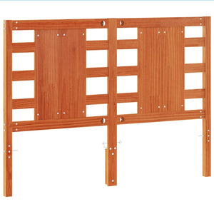 Testiera Marrone Cera 135 cm in Legno Massello di Pino 844333