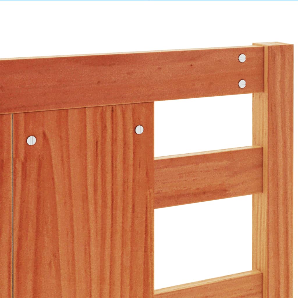 Testiera Marrone Cera 135 cm in Legno Massello di Pino 844333