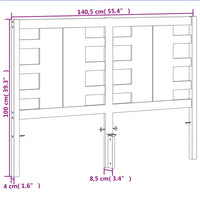 Testiera Marrone Cera 135 cm in Legno Massello di Pino 844333