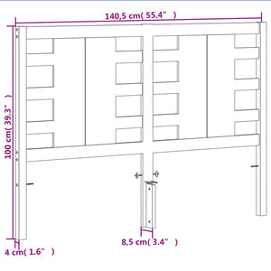 Testiera Marrone Cera 135 cm in Legno Massello di Pino 844333