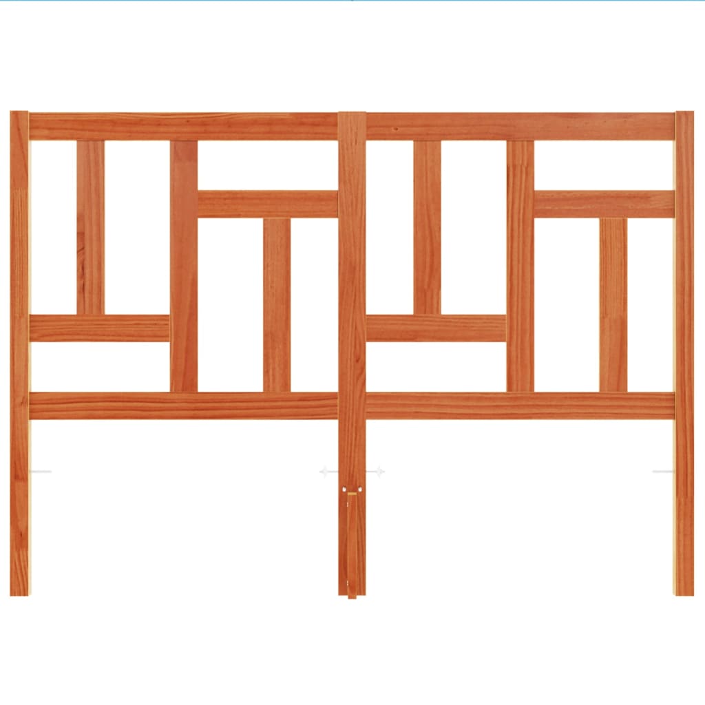 Testiera Marrone Cera 140 cm in Legno Massello di Pino 844364