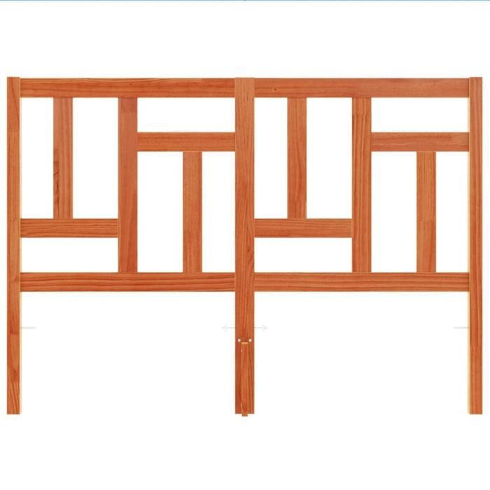 Testiera Marrone Cera 140 cm in Legno Massello di Pino 844364