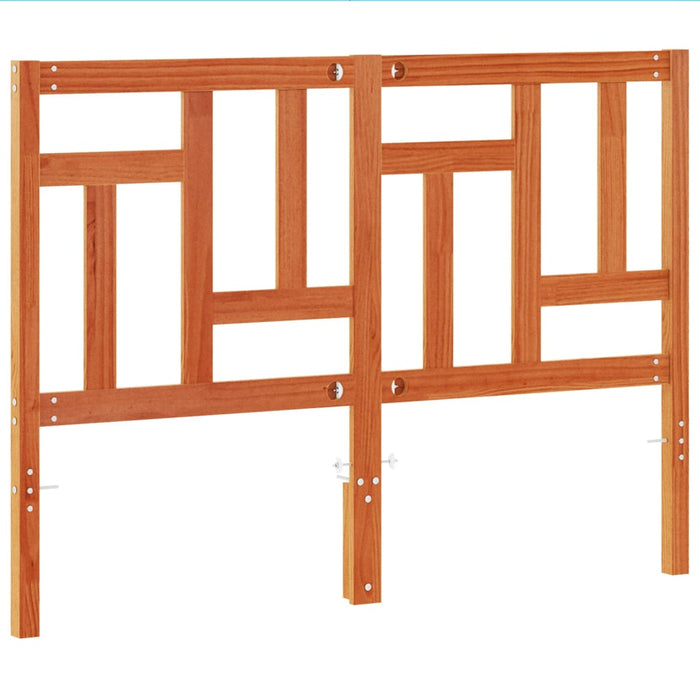 Testiera Marrone Cera 140 cm in Legno Massello di Pino 844364