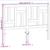 Testiera Marrone Cera 140 cm in Legno Massello di Pino 844364