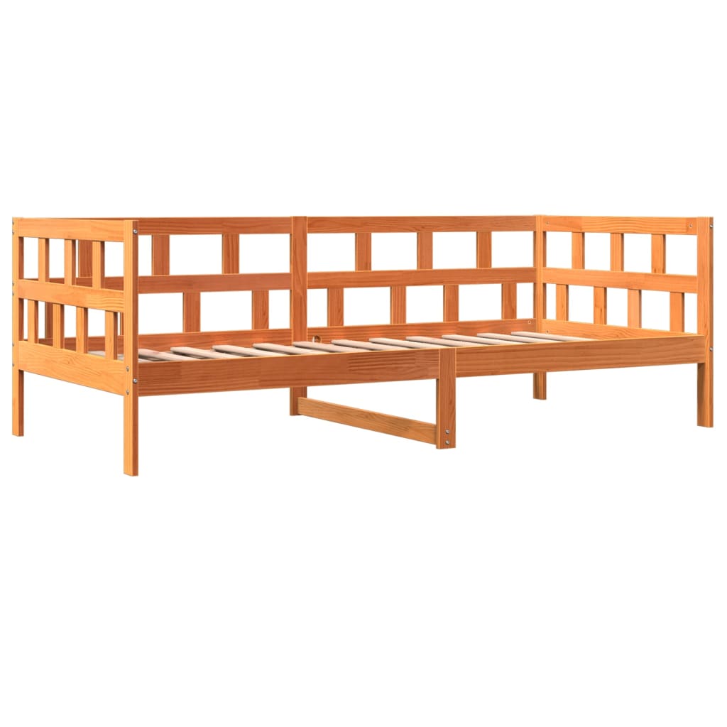 Dormeuse senza Materasso Marrone Cera 90x200 cm Legno di Pino 844408
