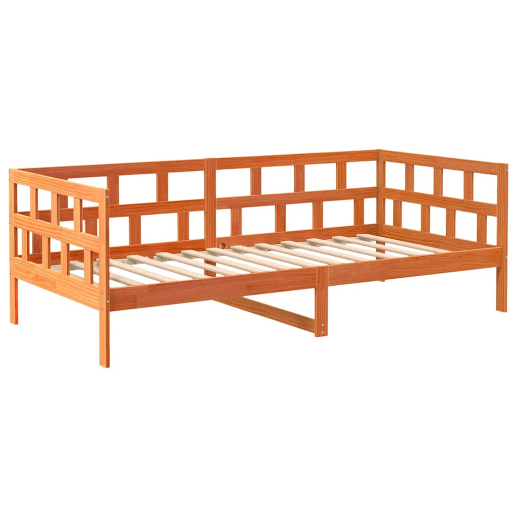 Dormeuse senza Materasso Marrone Cera 80x200 cm Legno di Pino 844409