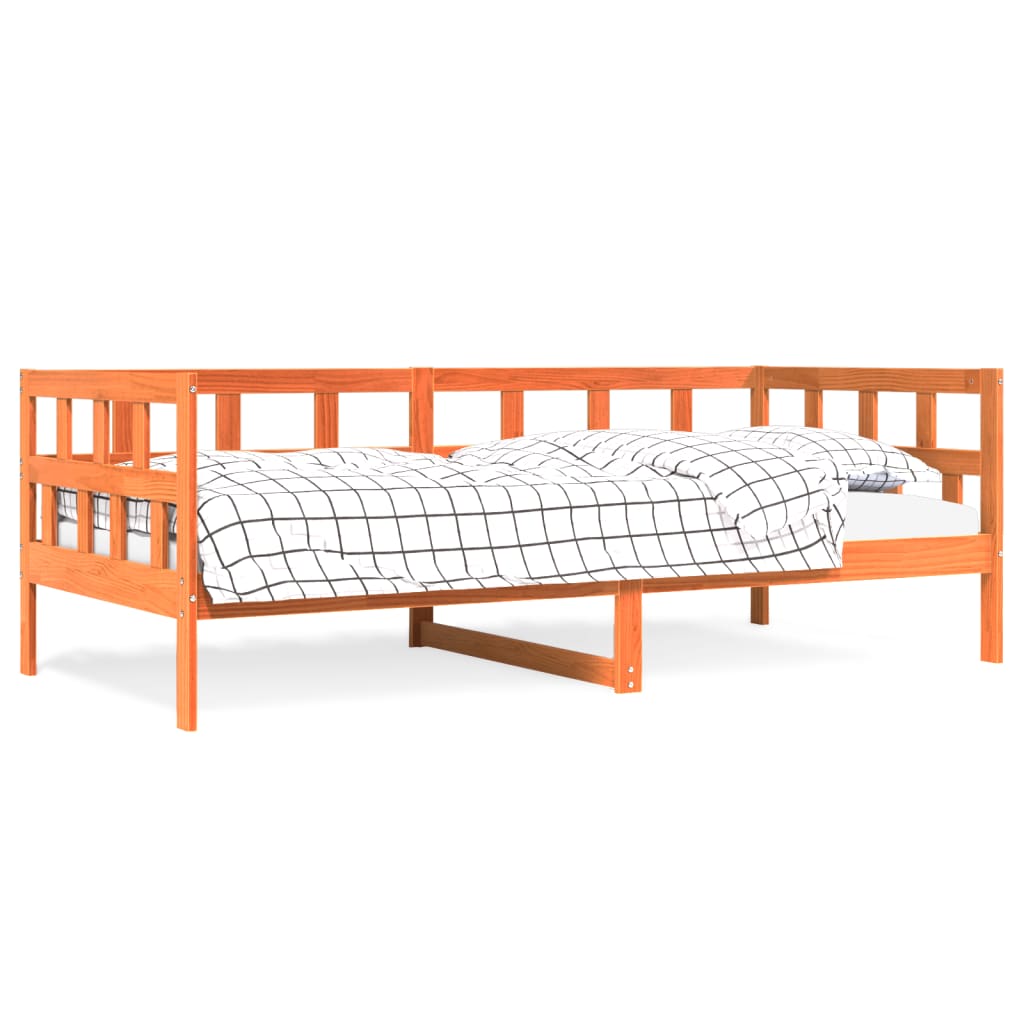 Dormeuse senza Materasso Marrone Cera 90x190 cm Legno di Pino 844410