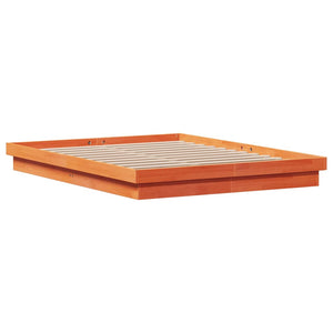 Giroletto Marrone Cera con LED 160x200 cm Legno Massello Pino 844416