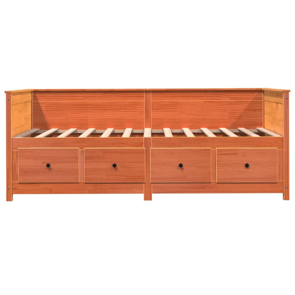 Dormeuse senza Materasso Marrone Cera 100x200 cm Legno di Pino 844437