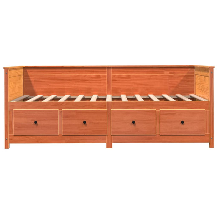 Dormeuse senza Materasso Marrone Cera 100x200 cm Legno di Pino 844437