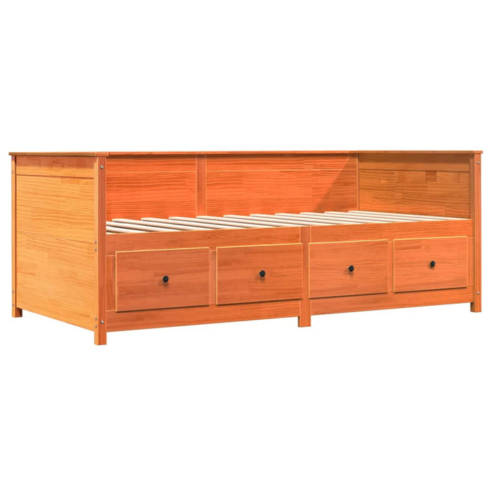 Dormeuse senza Materasso Marrone Cera 80x200 cm Legno di Pino 844439