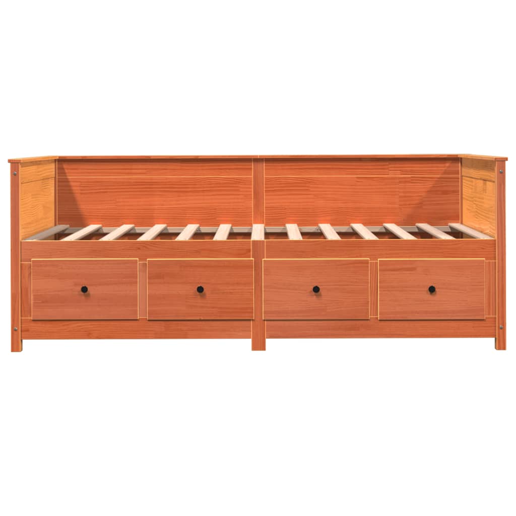 Dormeuse senza Materasso Marrone Cera 80x200 cm Legno di Pino 844439