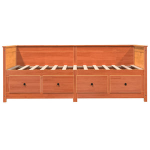 Dormeuse senza Materasso Marrone Cera 80x200 cm Legno di Pino 844439