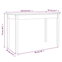 vidaXL Tavolo da Pranzo Marrone Cera 110x55x75 cm Legno Massello Pino